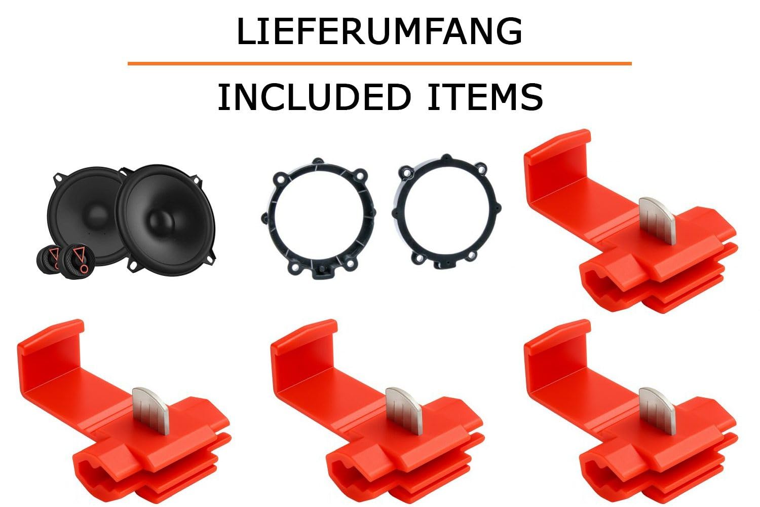 Lautsprecher Boxen Einbaupaket für JBL Stage3 507CF kompatibel mit Mercedes Sprinter W906 vorne | 2X Tief-Mitteltöner 2X Hochtöner