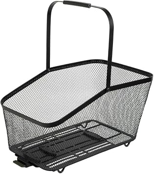 Topeak Urban Metal Mesh Rear Basket Black 24L Large-Capacity Bike Basket with Multi-Mount Panel Design, QuickTrack 2.0 / MIK/Racktime Rack Compatibility | bike-baskets