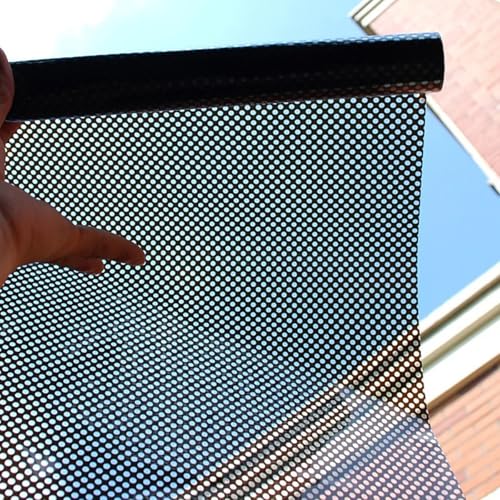 Vinilo para ventana con privacidad perforado negro 45x100cm miniatura 1