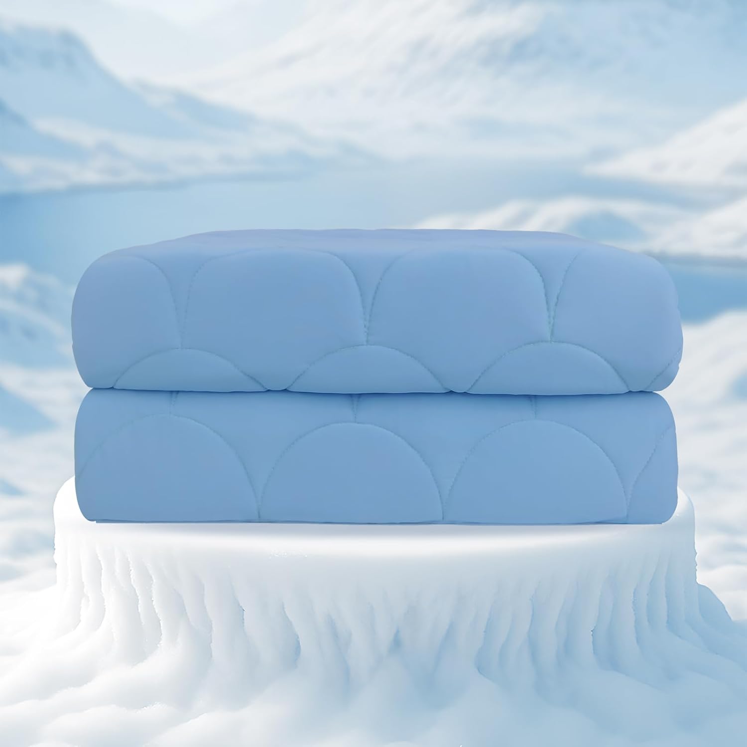 Cooling Summer Blanket - Lightweight & Breathable Double Sided Cooling Comfort for Hot Sleepers, Machine Washable All-Season with Tencel Blend (Blue, Twin(70''L*60''W))