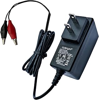 UpBright New 12V AC/DC Adapter Alligator Clips Smart Charger Compatible with PowerStar F120-010-W Peg Perego 12 Volt 1.2Ah 4Ah 5Ah 6Ah 7Ah 8Ah 9AH Sealed Lead Acid SLA Battery Power Supply Cord Cable