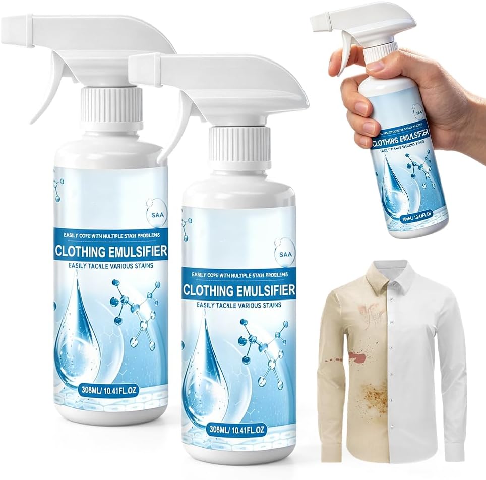 Non-ionic Laundry Stain Removal Emulsifier, 2026 New Non Ionic Emulsifier Stain Remover, Non Ionic Laundry Stain Remover Spray, No Damage Fabric, Multi-Purpose Clothing Stain (2PCS)