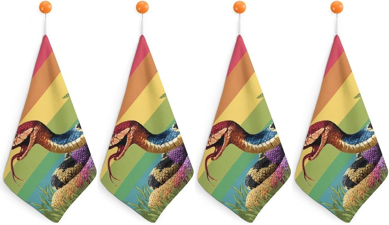 Rainbow Flag Snakes Hand Towels for Bathroom Handkerchief | Absorbent,with Hanging Loop,Kitchen Towels,for Home Hotel,Soft
