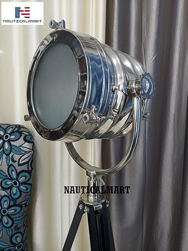 Miniatura 6 de NauticalMart Lámpara de pie con reflector de punto náutico enorme estilo industrial vintage