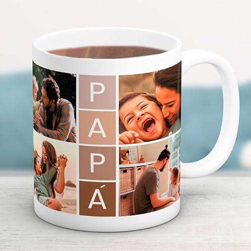 Cristal Plaque Taza Cerámica Personalizada para Papá Collage con 4 Fotos y Mensaje “PAPÁ” | Acabado Premium, Asa Ergonómica | Regalo Día del Padre, Cumpleaños y Aniversario Cristal Plaque Taza Cerámica Personalizada para Papá Collage con 4 Fotos y Mensaje “PAPÁ” | Acabado Premium, Asa Ergonómica | Regalo Día del Padre, Cumpleaños y Aniversario