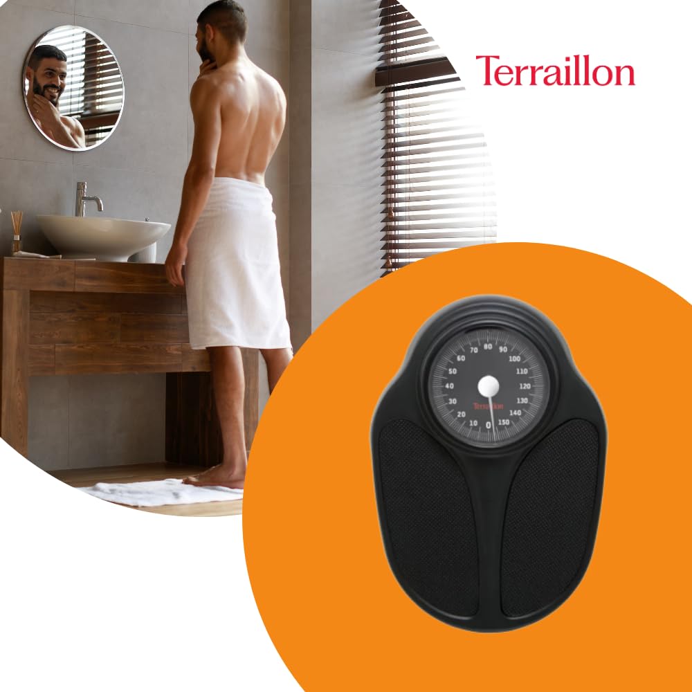 Terraillon – Bilancia pesapersone meccanica, quadrante grande, colore nero
