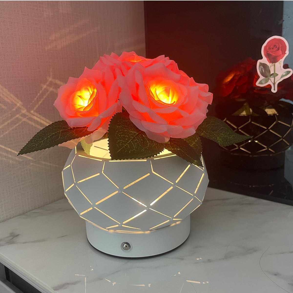 Sunflowers Flower Touch Lamp,Rechargeable Cordless 3-Colour Infinitely Dimming Battery Powered Small Night Light for Living Room,Office Home Decor,Birthday Gifts for Women Mom Grandma