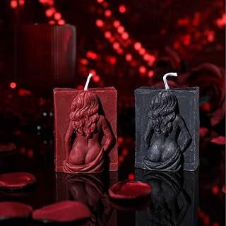 2 Pcs Erotic Female Body Candles, Low Temperature Body Safe Drip Wax Play for Adult, Sensual Massage & Bedroom Decor for Sensory Play & Meditation