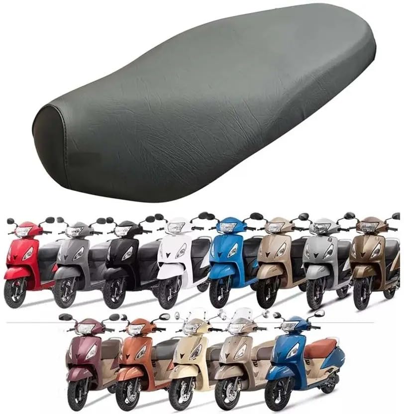 Ask Jupiter 110 Scooty Seat Cover Protect from Rust and Dust, PU Leather Waterproof Durable Seat Cover (Black)-image-4