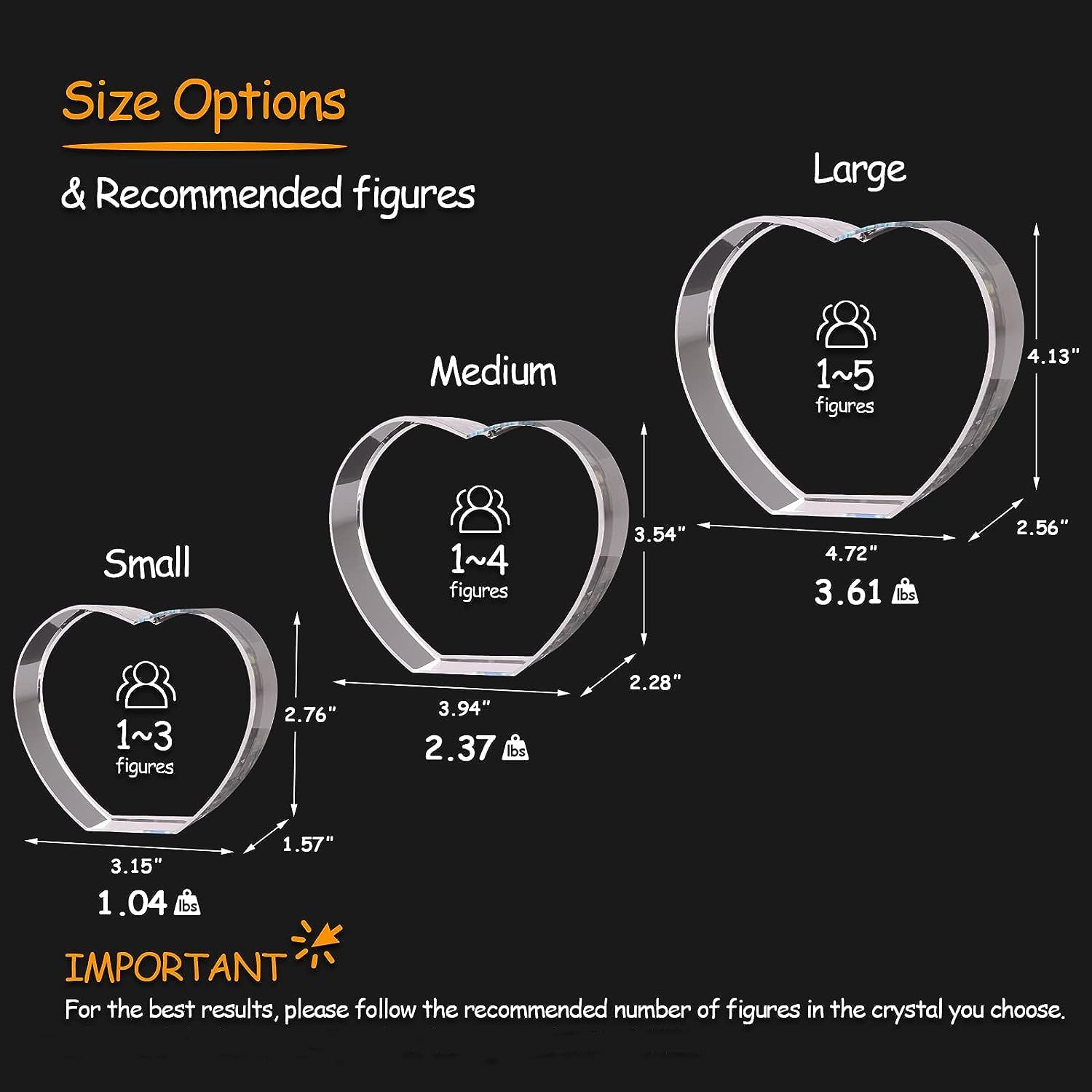 3D Crystal Photo, Personalized Valentine’s Day Gift. Custom Gifts for Wife, Her, Him, Husband, Mom and Dad. Custom Picture Gifts for Anniversary and Birthday. Romantic Crystal Photo Keepsake (Medium Heart) - Image 6