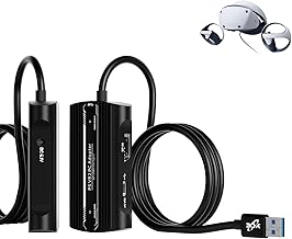 PSVR2 PC Adapter, PSVR 2 PC Zubehör Kit Kompatibel mit PlayStation VR2, AR Brille, Tragbarer Monitor, Inklusive DP 1.4 Kabel und Netzteil (Blau) (Schwarz)