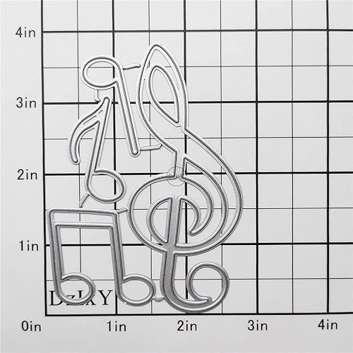 Miniatura 2 de DzIxY Notas musicales Troqueles de corte de metal para kit de fabricación de tarjetas, papel de gofrado, troquelados, plantillas de máquina de
