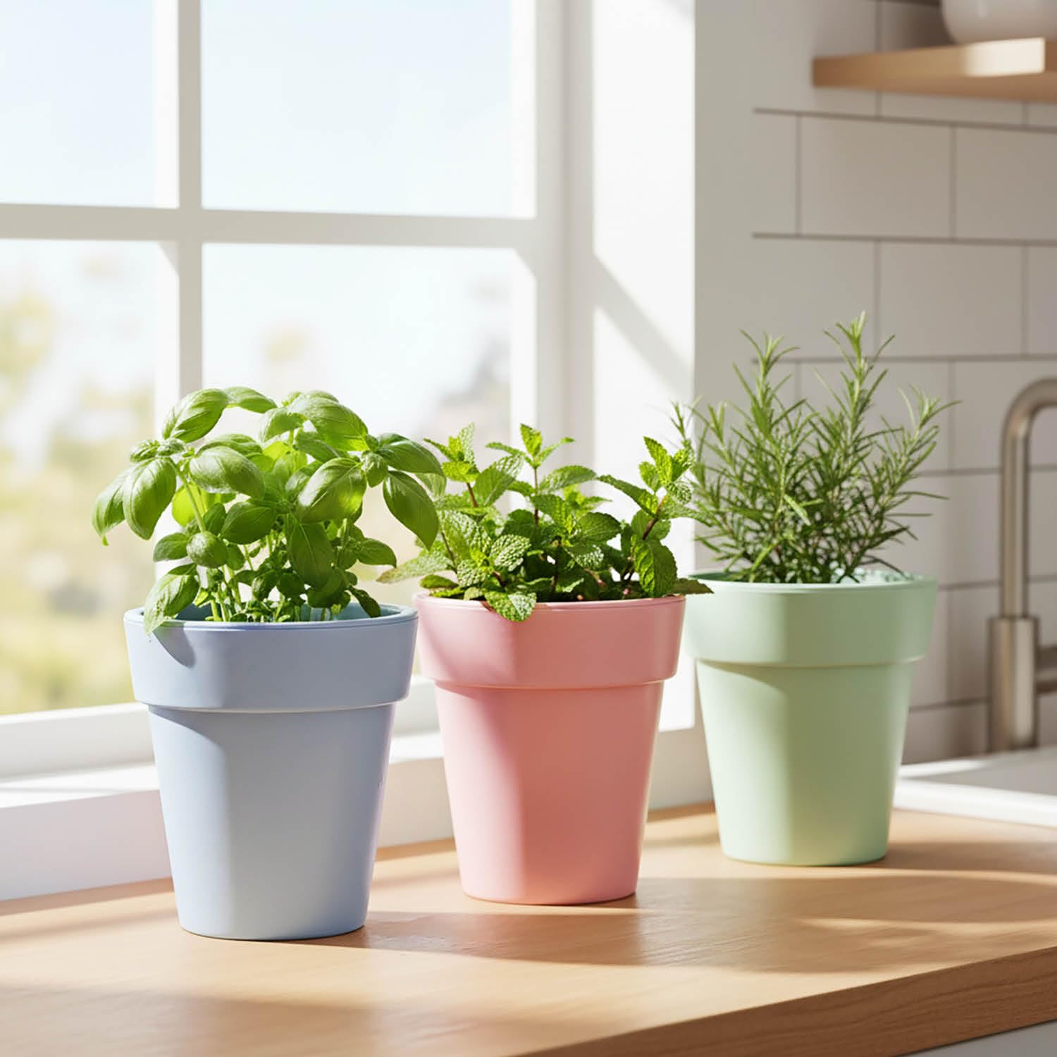 com-four® 12 x 3 doniczki plastikowe Ø 12 cm, oslonki w modnych | doniczki na ziola do domu - na balkon i do ogrodu