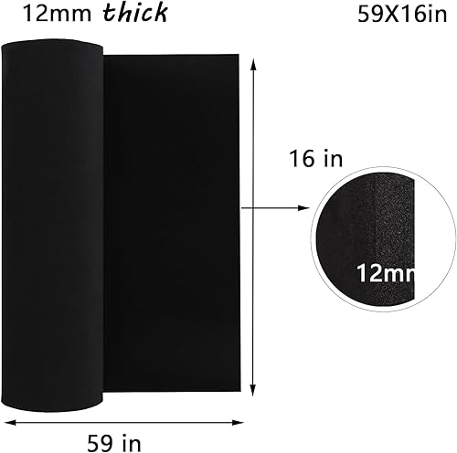 Miniatura 15 de Rollo de espuma EVA de 0.197 in, rollo de espuma de cosplay de 16 x 59 pulgadas (6.5 pies cuadrados), color negro, adecuado para modelado de espuma