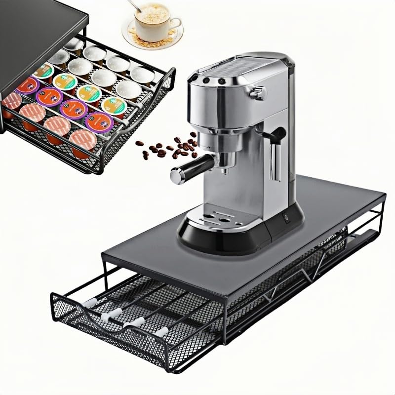 Reviews de Soportes para cápsulas y bolsitas de café , tabla con los diez mejores. 47 Cajón para Cápsulas de café, Cajón de Almacenaje para Cápsulas de Café, Organizador Soportes para Cápsulas de Café 40x20x7.5 cm, Negro