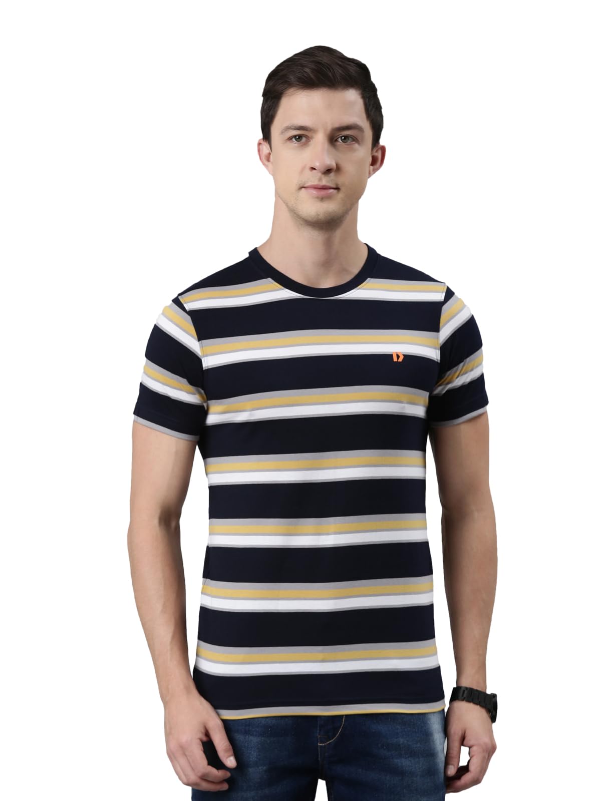 Men's Striped Regular Fit Polo Shirt-image-2
