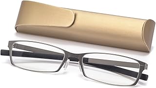 KLESIA　老眼鏡　ブルーライトカット 超軽量　コンパクトに収納　リーディンググラス ファッション (度数：+2.0, 茶褐色)