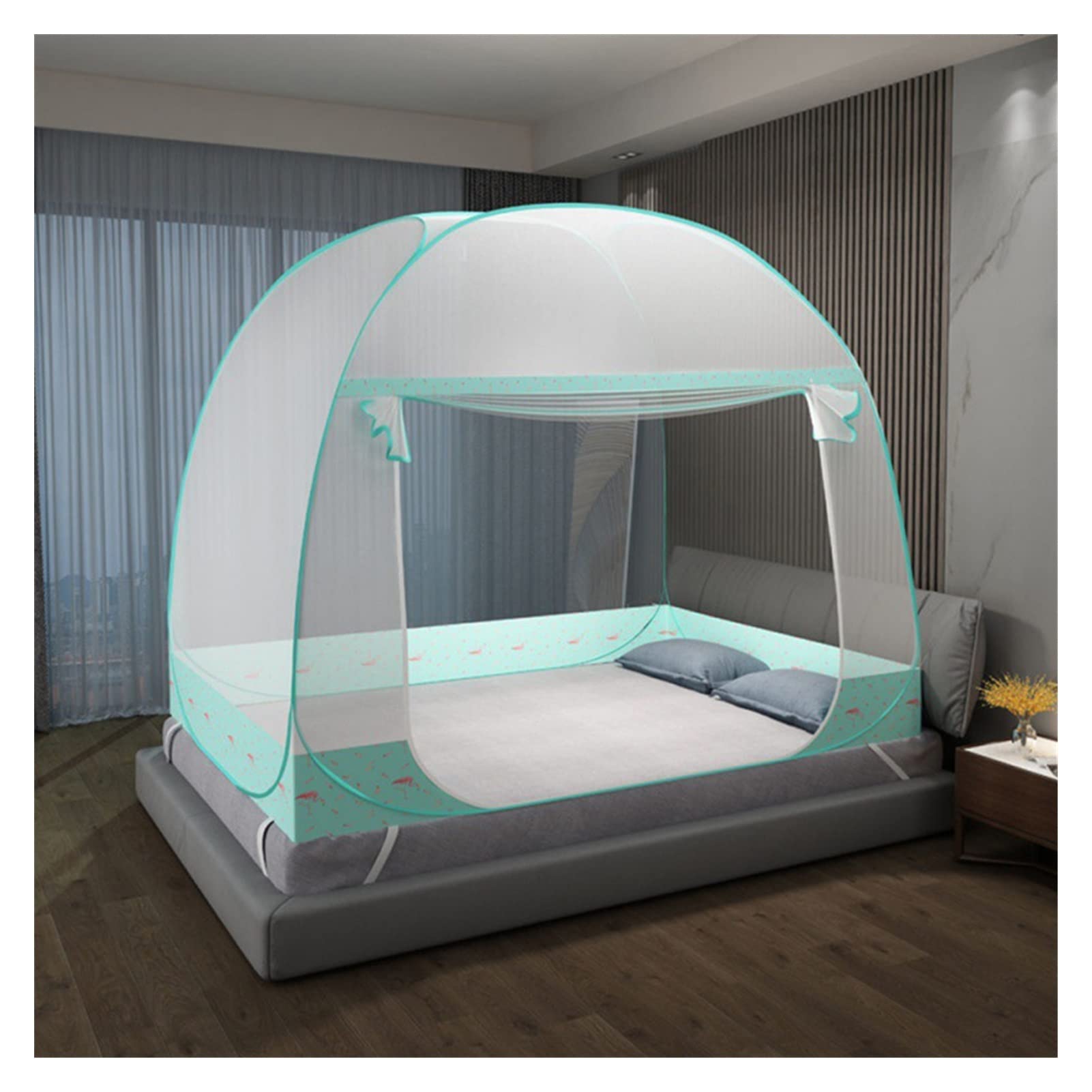 DXTFDHB Pop Up Bed Net Tent Folding Design Bed Canopy for Bedroom and Outdoor Trip Easy to Install and Wash for Twin to King Size Bed(C,1.2m x 1.9m x 1.5m)