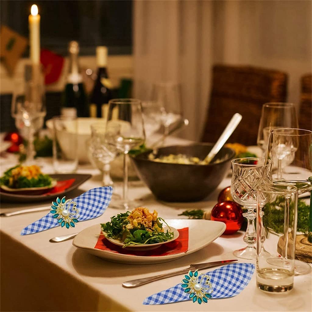 6 Stück Serviettenringe, Hochzeits-Pfau-Serviettenringe, Tischdekoration für Hochzeiten (Einheitsgröße)