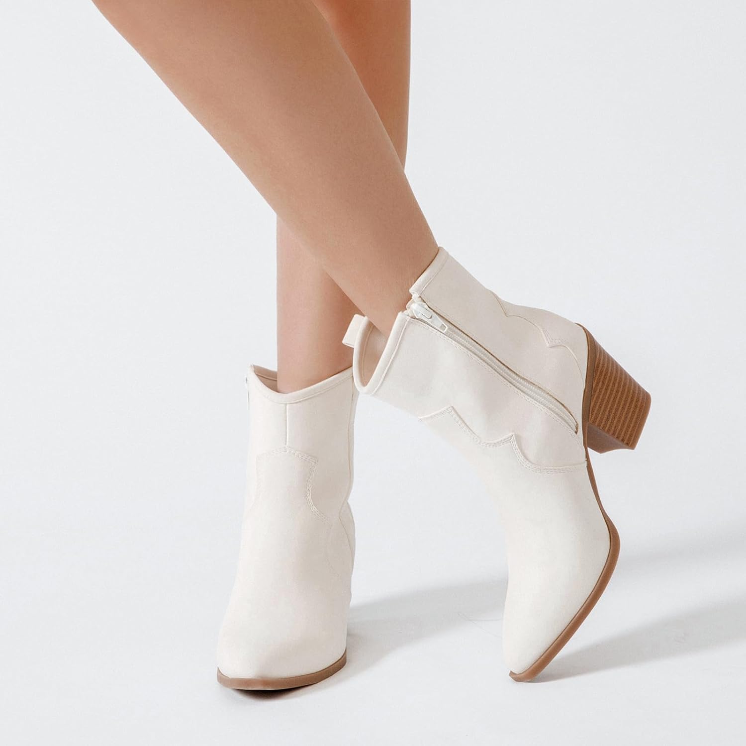 Ankle Boots for Women Chunky Heeled Booties Fashion Comfort Round Close Toe Low Mid Heel Winter Fall Ladies Short Boots. - Image 2