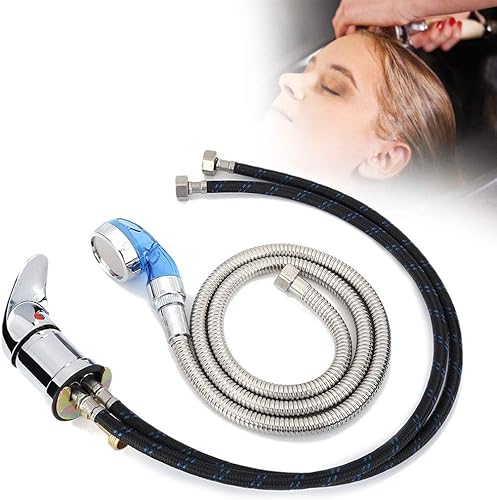 Cabezal de ducha para grifo de lavabo, silla de cama de champú, válvula de mezcla de grifo de lavado, grifo de 27.6 in, manguera de 47.2 in para