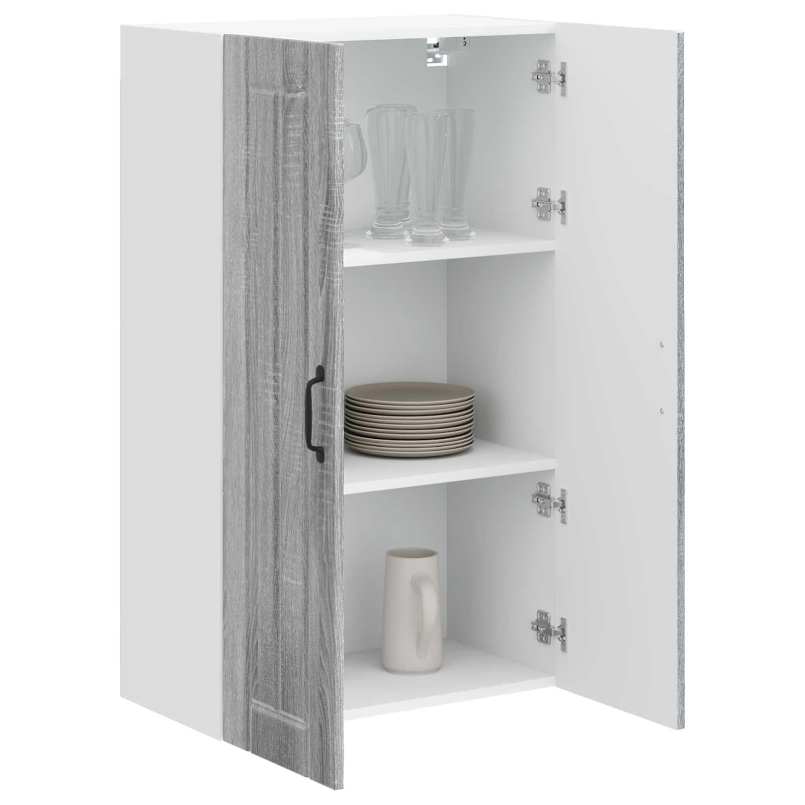 vidaXL Wall Cabinet LUCCA Grey Sonoma 60 x 31 x 100 cm Engineered Wood