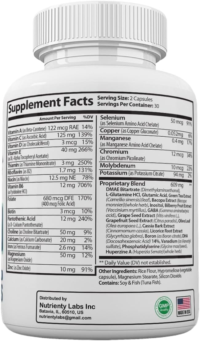 Neuro Surge Brain and Memory Support Supplement, Neuro Surge Pills Premium Formula, 60 Capsules