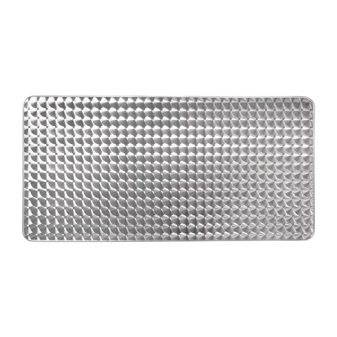 Bolero Table rectangulaire alu avec plateau inox et rebord alu 1200x600mm, gris, plateau en acier inoxydable et base en aluminium, taille: 750 (H) x 1200 (L) x 600 (P) mm, U432