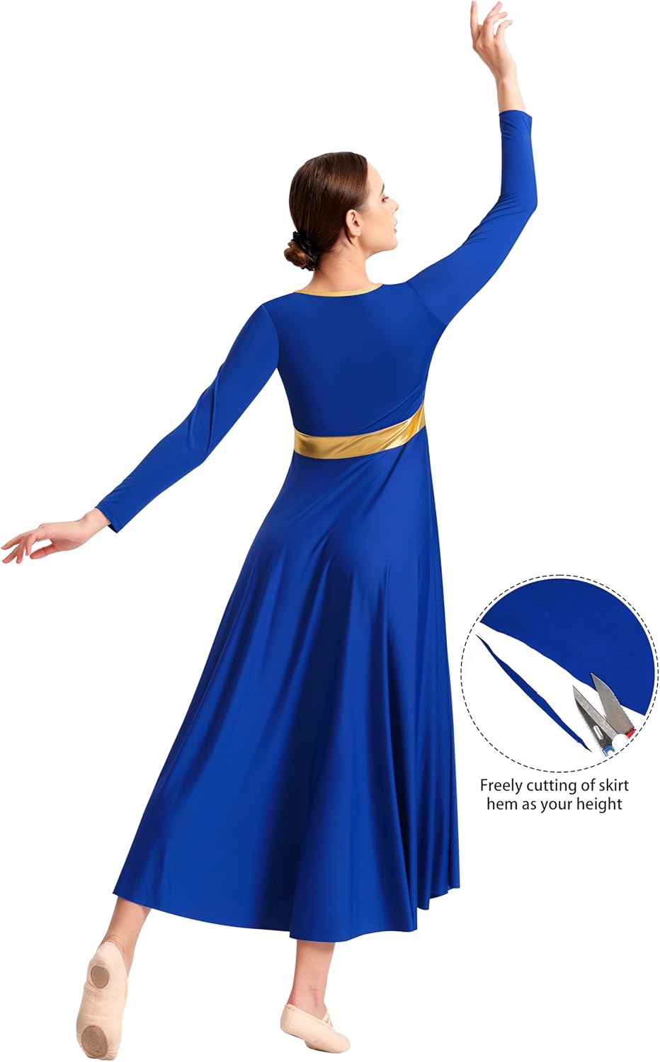 Praise Dance Dress for Women Liturgical Church Dancewear Fit Full Length Worship Costume - Image 5