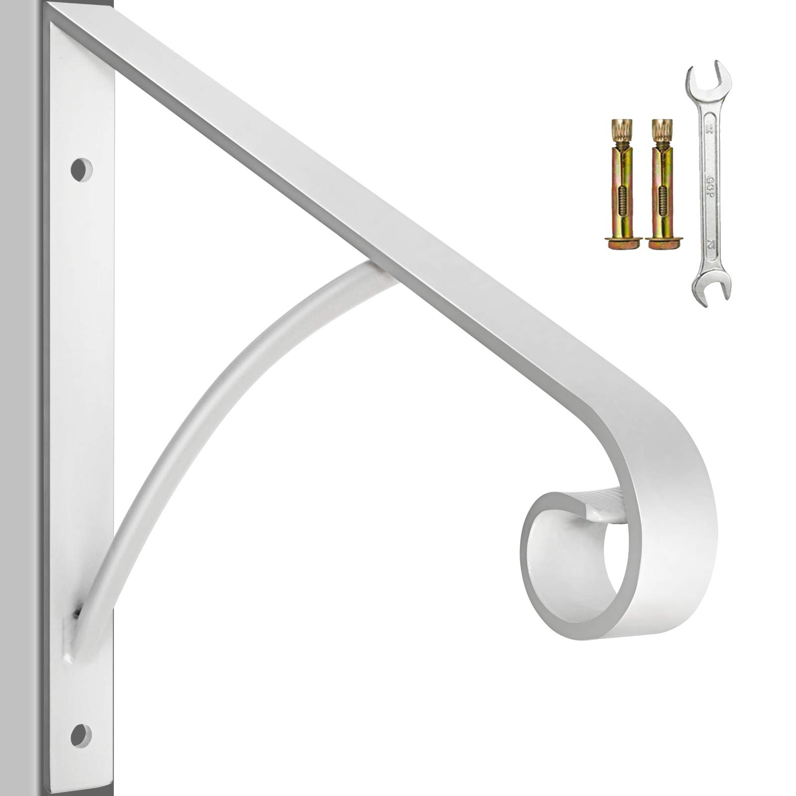 Wall Mounted Handrails 1 2 Step, Handrails for Outdoor Steps, Wrought Iron Handrail Heavy Duty, Handrail Railings, Stair Rails for Steps 22x20x17Inch Handrail Railing Handrail Railing