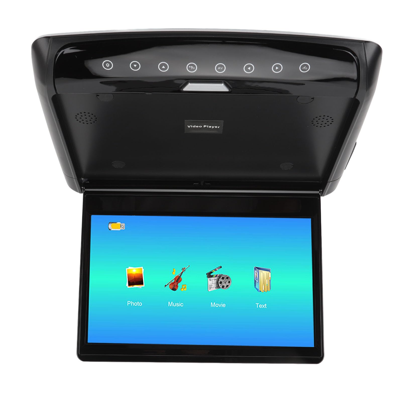 Cryfokt Monitor da Tetto per Auto da 11,6 Pollici Montato Sul Tetto, Schermo IPS 1080P con Ingresso AV USB, per Berline SUV Autobus (BLACK)