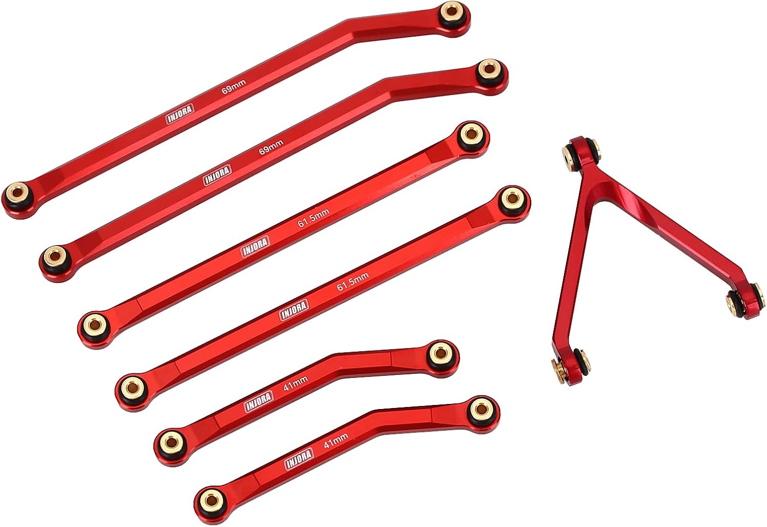 INJORA High Clearance Chassis Links for SCX24 Deadbolt AXI90081 AXI00004 Betty B-17 Axial 1/24 RC Crawler Car(Red)