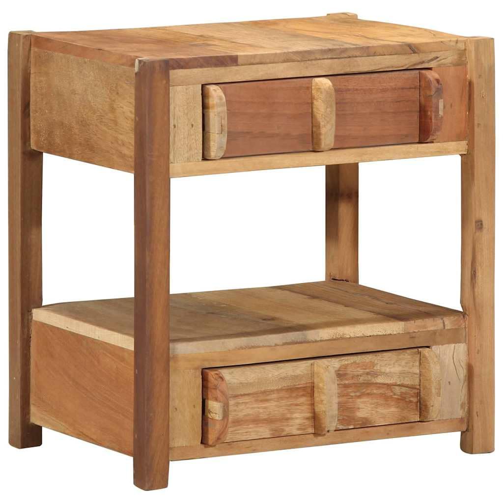 Table d'appoint marron en bois recyclé solide au style rustique intemporel