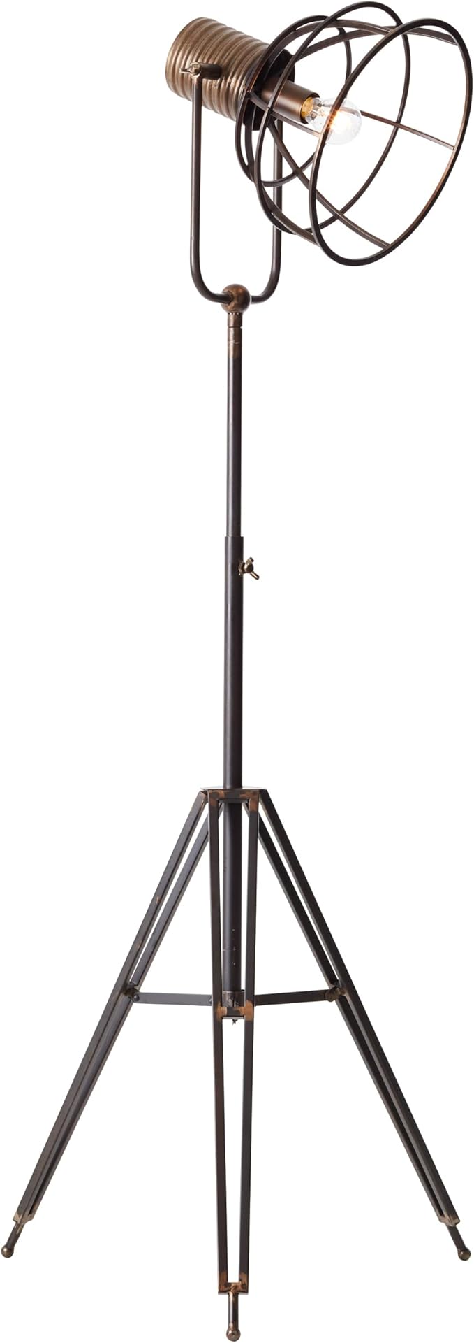 Brilliant Brilliant Tripod Floor Lamp - height-adjustable floor lamp with foot switch - 1.5 - 1.7 m height adjustable - 68 cm diameter - with rotatable head - metal in black steel