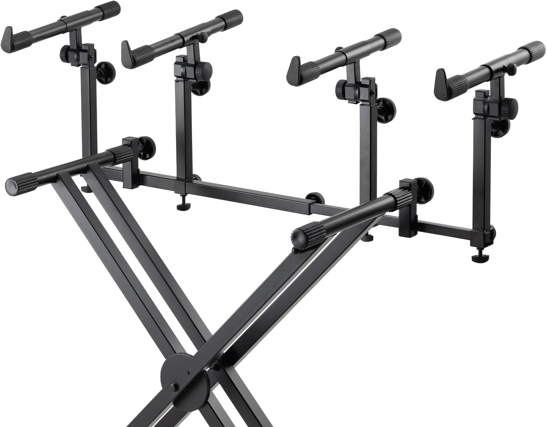 On-Stage KSA8500 Deluxe Keyboard Tier (Multi-Level Keyboard Support for Stacking Digital Pianos, MIDI Controllers, Synthesizers&Organs, Up to 66LBs, Adjustable Arm, Fits X-Style Stands, Black)