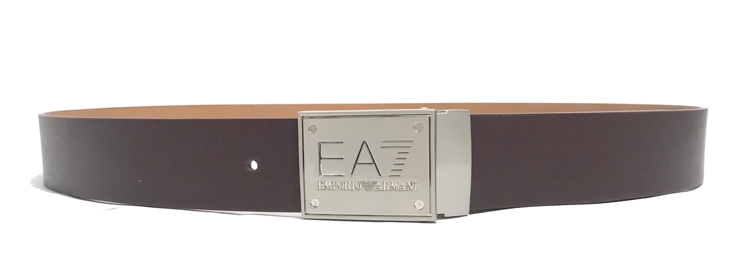 Ea7 Unisex Brown Reversible Belt
