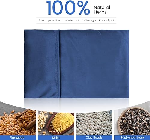 Miniatura 2 de Almohadilla térmica para microondas con funda lavable, 8 x 12 pulgadas, almohadilla térmica multiusos para microondas para cuello y hombros, bolsa