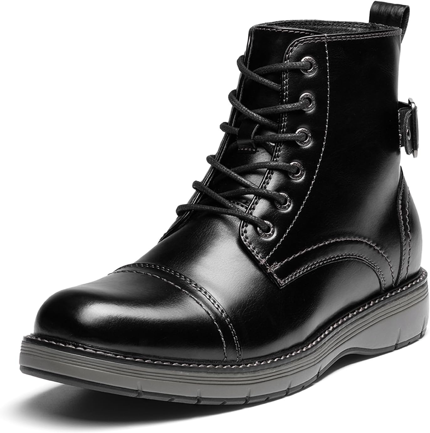Bruno Marc Men's Motorcycle Combat Boots Lace-Up Casual Dress Biker Boot