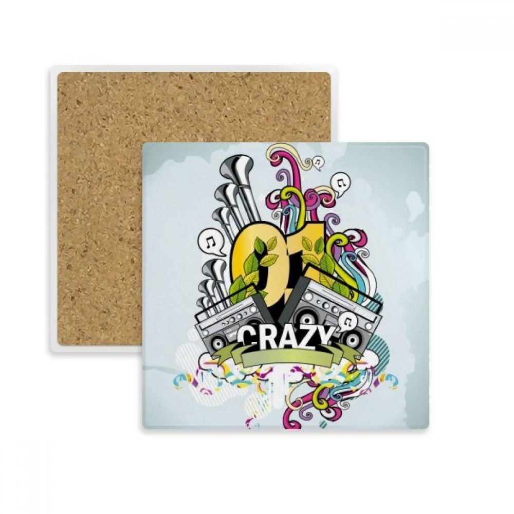 Coaster Tasse Porte Absorbent en Pierre Idée Cadeau Originale Motif Graffiti Multicolore