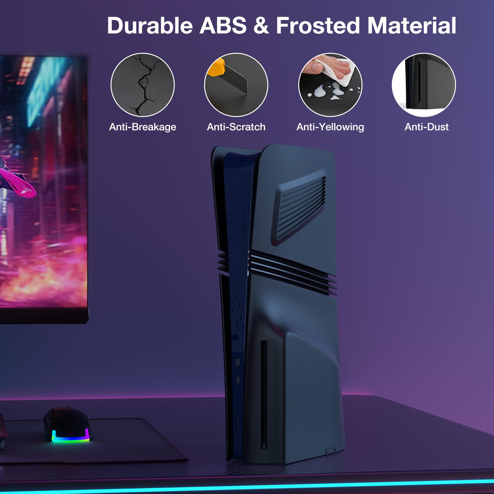 innoAura P5 Pro Cover für Disc Edition, faceplate mit Belüftungsschlitzen und Staubfilter, Kratzfeste und Staubdichte Schutzhülle für 2024 P5 Pro Disc Edition (Schwarz)