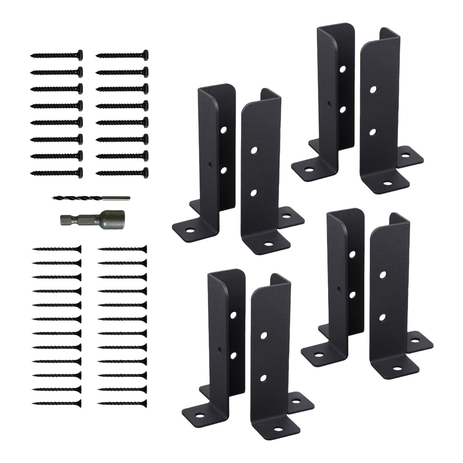 Metal Fence Post Brackets Adjustable Height & Angles Fence Post Stabilizer for Enhances Stability on Wooden Gate Adjustable Wood Brackets