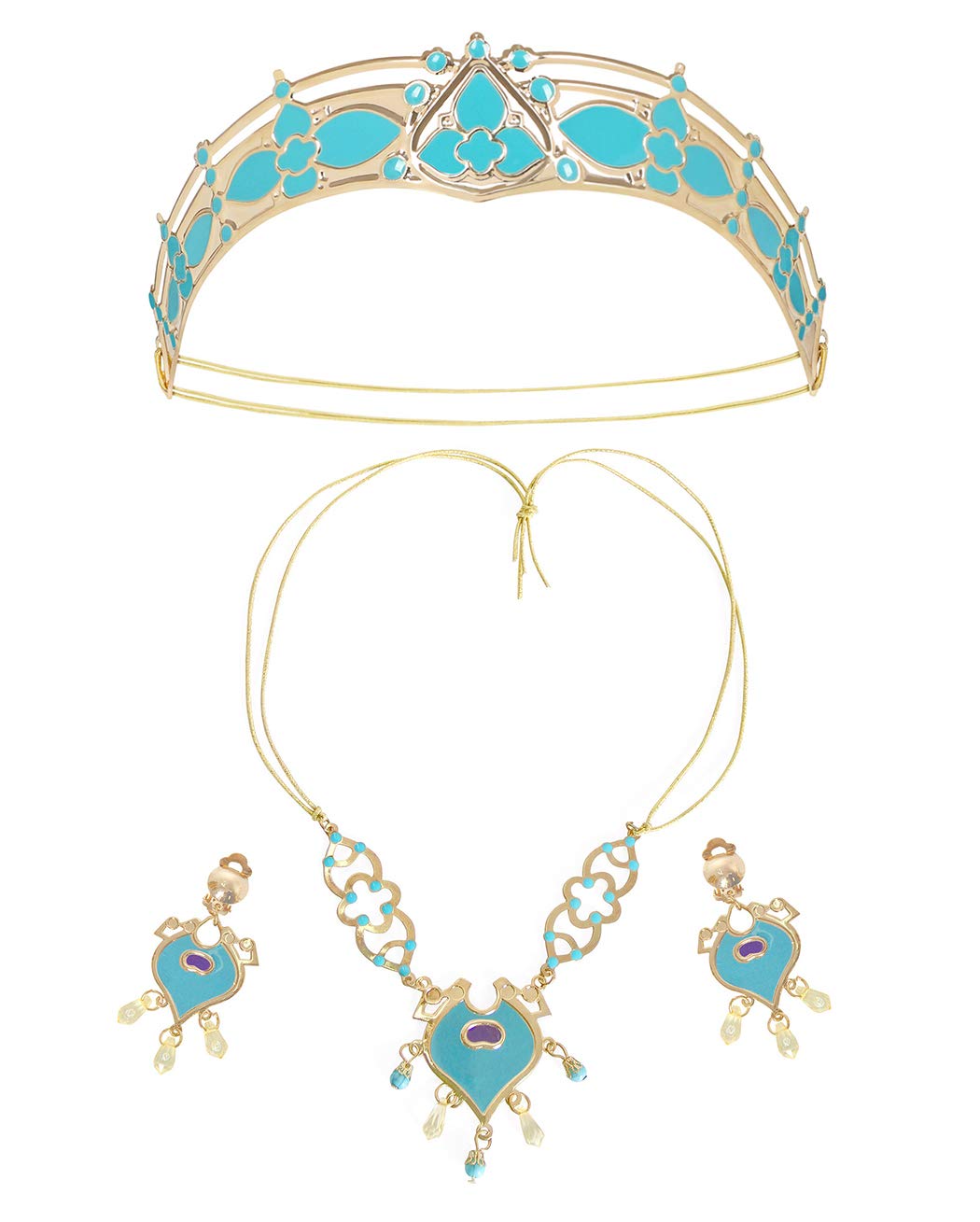 WonderBabe Princess Costume 2-Piece Set for Little Girls Princess Jasmine Dress Up Clothes Age 3-12 Years