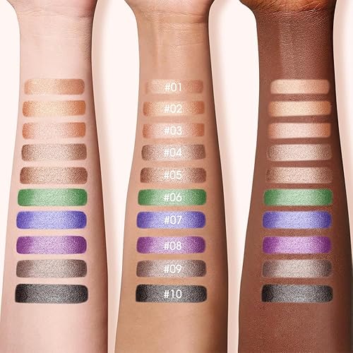 Miniatura 7 de AMY'S DIARY Paleta de sombras de ojos con purpurina para maquillaje en 5 colores, sombra de ojos marrón netual brillante brillante impermeable