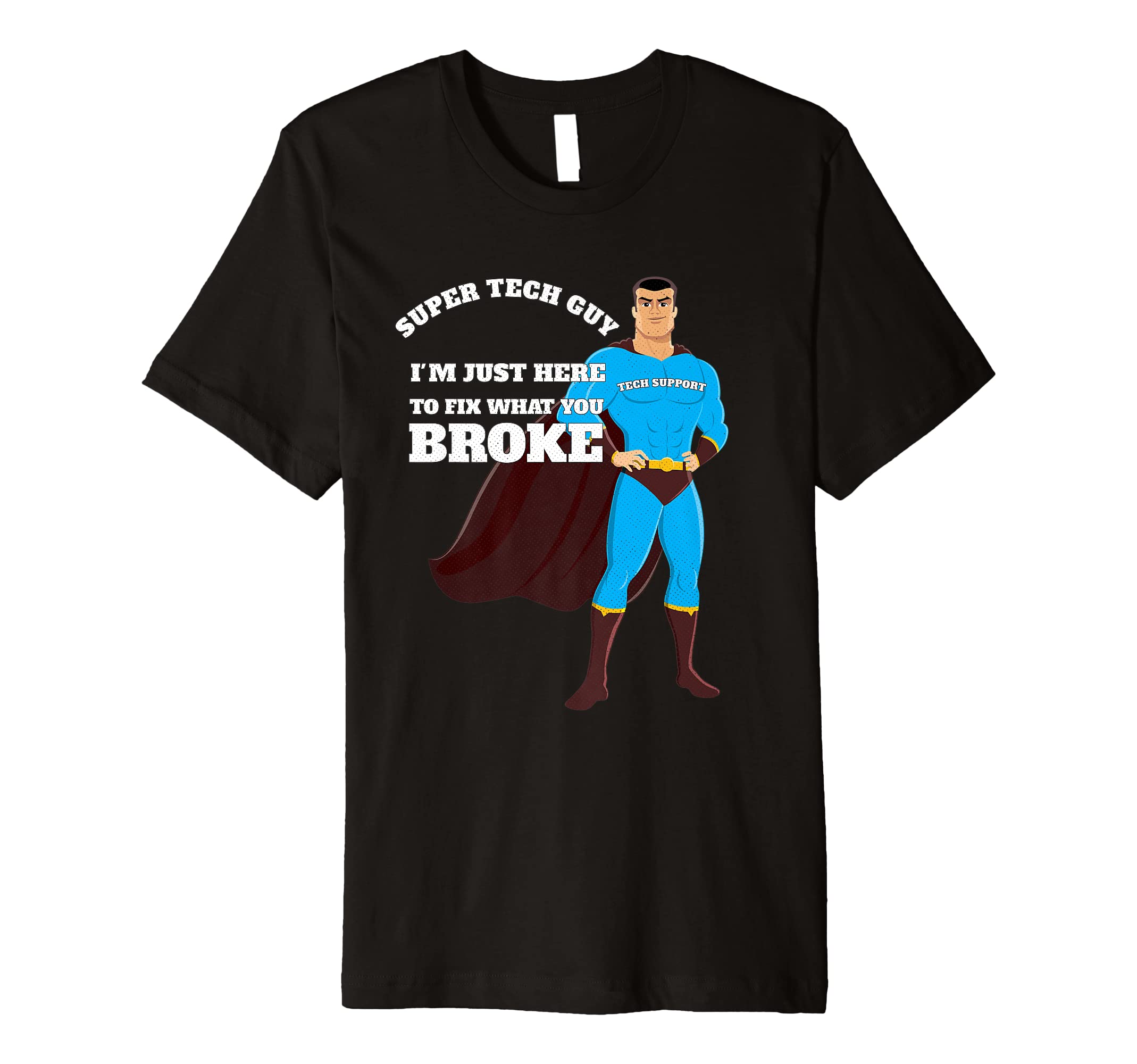 IT Tech Support, Super-Tech Guy SuperHero Comic Style Funny Premium T-Shirt