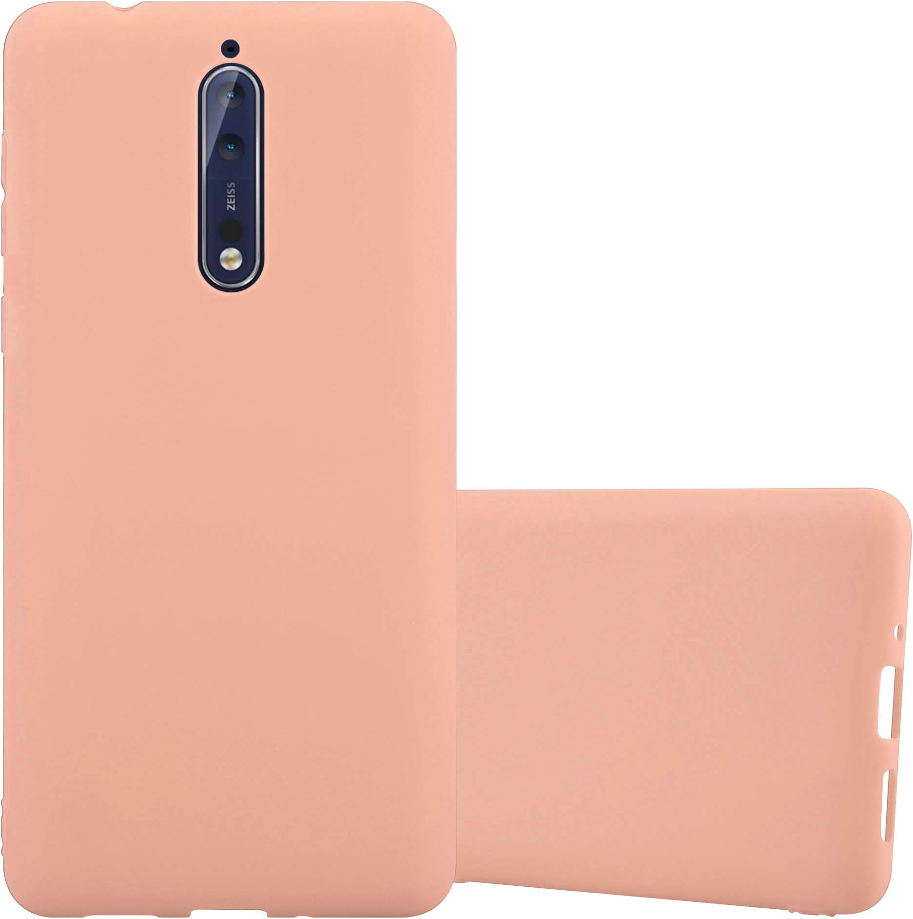 cadorabo Case works with Nokia 8 2017 in CANDY PINK - Shockproof and Scratch Resistant TPU Silicone Cover - Ultra Slim Protective Gel Shell Bumper Back Skin