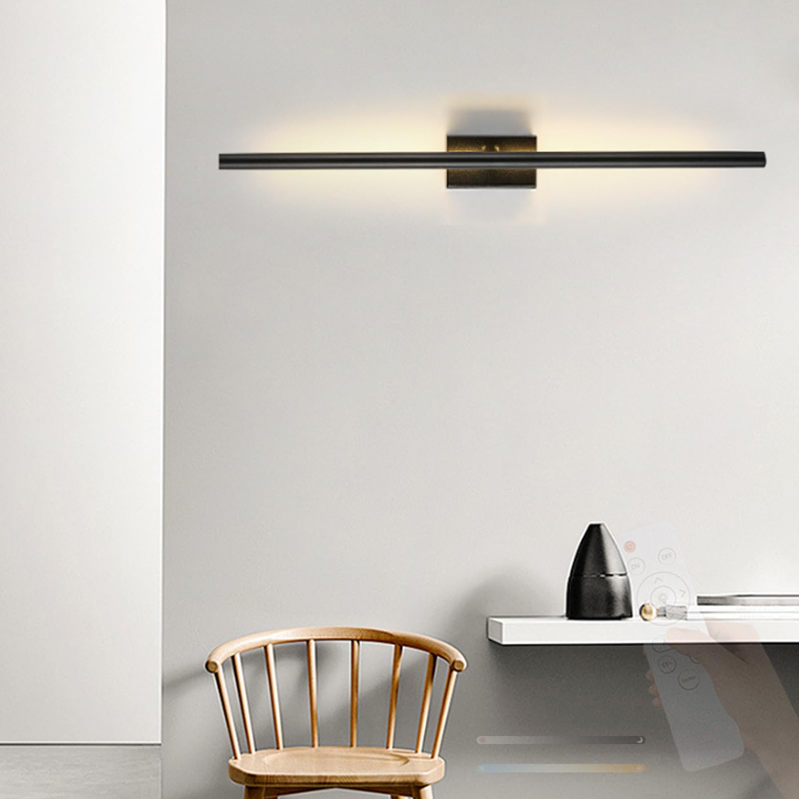 Aplique de pared LED interior de hierro con luz regulable y USB 8