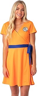 Dragon Ball Z Womens' Kanji Symbol Cosplay Costume Skater Criss-Cross Sash Dress - Buy now