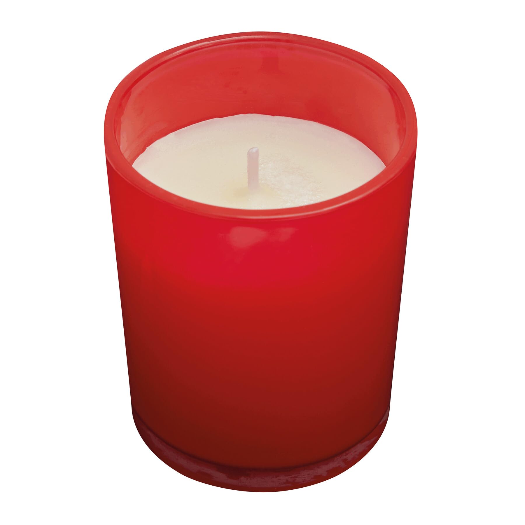 Preiswert&Gut Kerzen im Glas rot 25er Set mit langer Brenndauer für Tischdekoration Wohnraum und Feste dekorative Wachs Dekokerzen Durchmesser 5,5 cm Höhe 6,6 cm