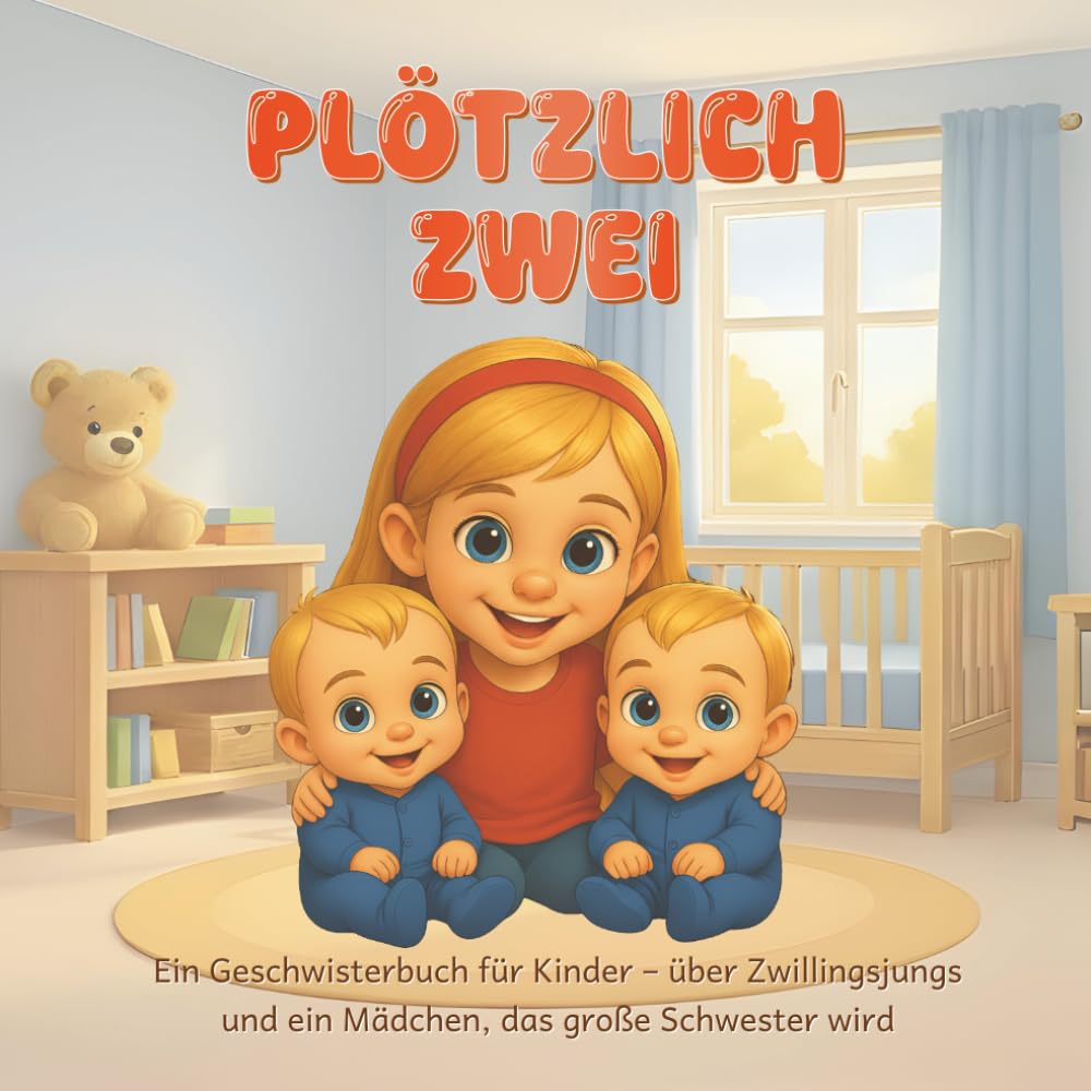 PLÖTZLICH ZWEI: Ein Geschwisterbuch für Kinder – über Zwillingsjungs und ein Mädchen, das große Schwester wird