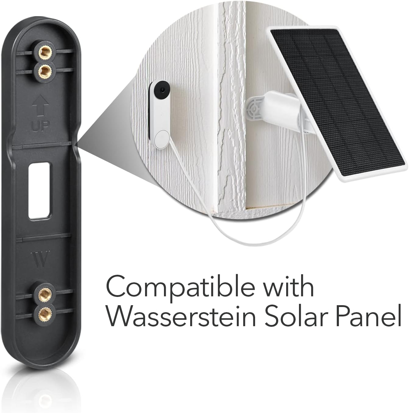 Wasserstein No-Drill Mount Compatible with Google Nest Doorbell (Battery) - Avoid Drilling and Protect Your Walls